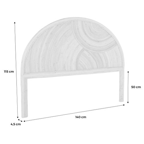 Tête De Lit En Rotin Naturel. Bois Clair. Bohème. L140 X P4.5 X H115cm