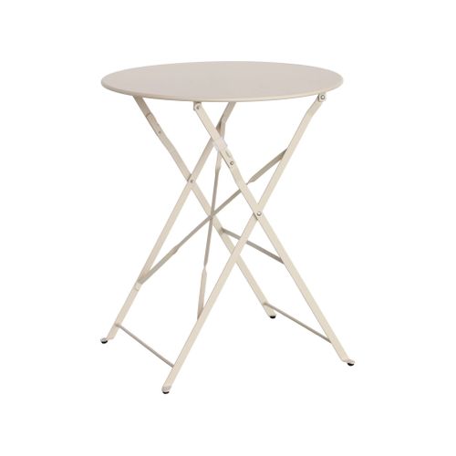 Table De Jardin Bistrot Ronde Ø60cm Pliable En Acier Thermolaqué