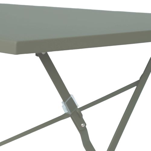 Table De Jardin Bistrot Pliante Métal + 4 Assises 110 X 70cm. Avec Quatre Chaises Pliantes. Acier