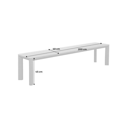 Banc De Jardin Beige Madison Aluminium. 4 Places. 200 X 40 X 45 Cm