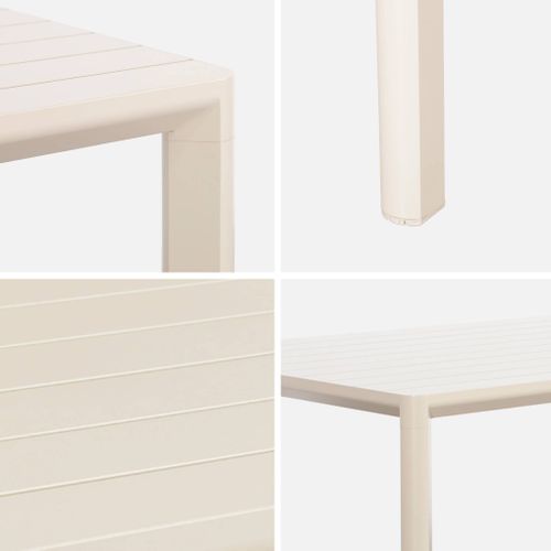 Table De Jardin Beige Sacramento Aluminium. 8 Places. 220 X 100 X 75 Cm