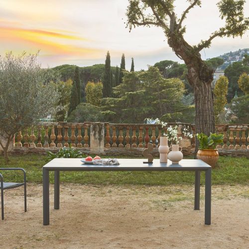 Table De Jardin Anthracite Sacramento Aluminium. 8 Places. 220 X 100 X 75 Cm