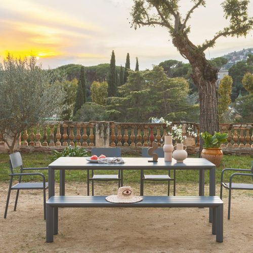 Table De Jardin Anthracite Sacramento Aluminium. 8 Places. 220 X 100 X 75 Cm
