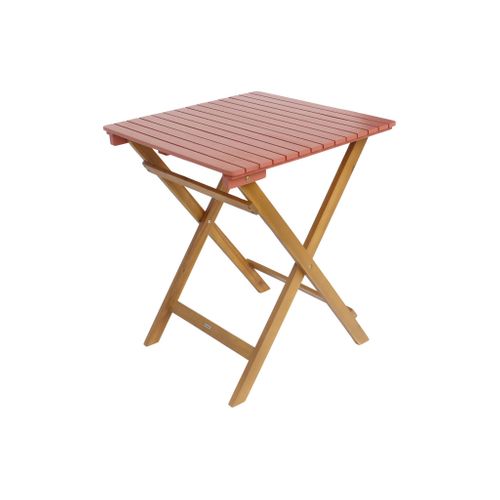 Table De Jardin Pliante Bois D'acacia + 2 Assises Terracotta Hilora . Table Carrée