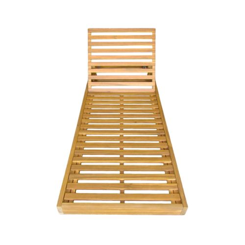 Lot De 2 Bains De Soleil Beige Dorina En Acacia Et Polyester. 3 Positions. Housse Déhoussable. 198