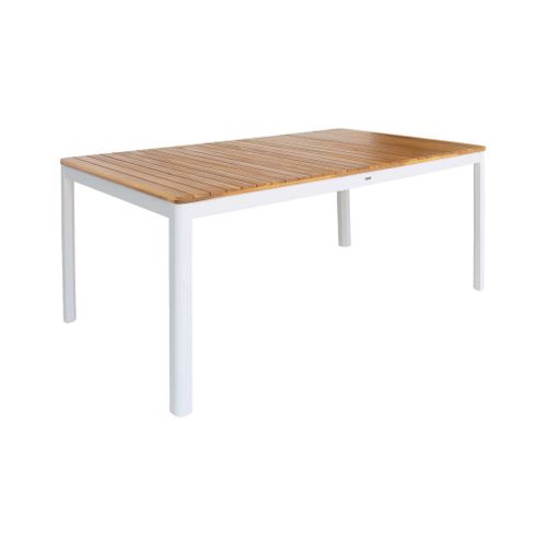 Table De Jardin Senora Acacia Blanc Avec Coins Arrondis. 8 Places. 160 X 90 X 75 Cm