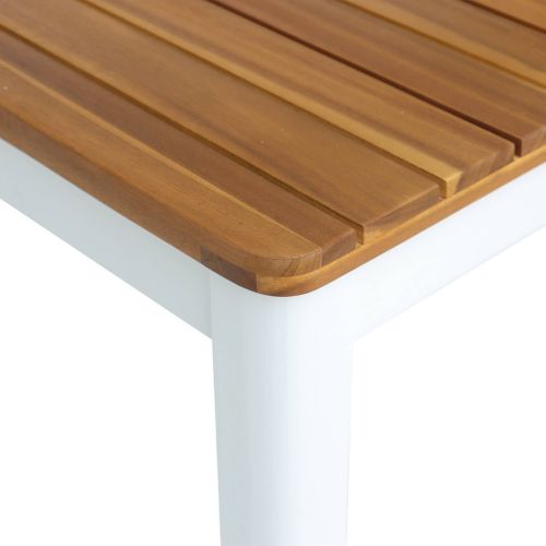 Table De Jardin Senora Acacia Blanc Avec Coins Arrondis. 8 Places. 160 X 90 X 75 Cm