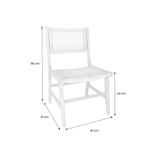Lot De 4 Chaises De Jardin Ocara. Cannage Et Bois. L 61 X 51 X 85cm