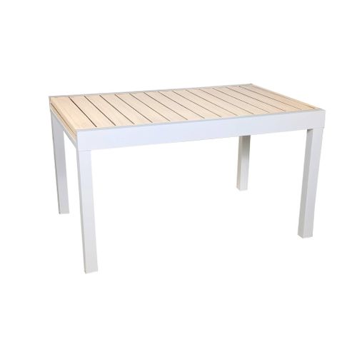 Table De Jardin Elora Extensible Aluminium Blanc. 8 Places. 135 / 270 X 90 X 75 Cm