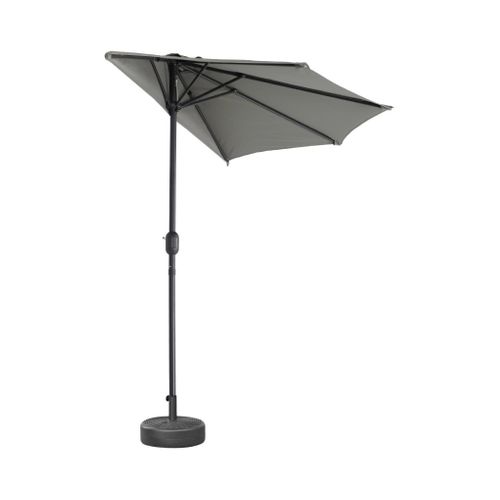Demi-parasol De Balcon D.250cm  – Calvi – Droit. Mât Central En Aluminium Avec Manivelle