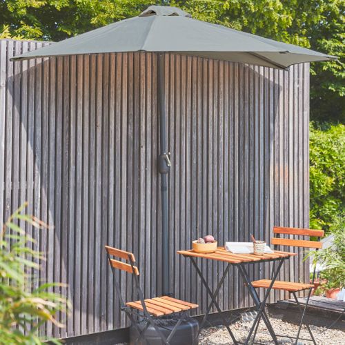 Demi-parasol De Balcon D.250cm  – Calvi – Droit. Mât Central En Aluminium Avec Manivelle