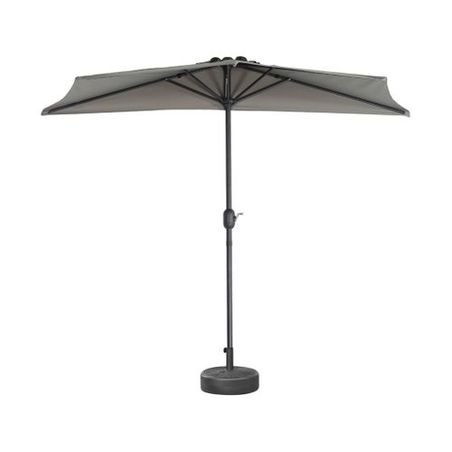 Demi-parasol De Balcon D.250cm  – Calvi – Droit. Mât Central En Aluminium Avec Manivelle