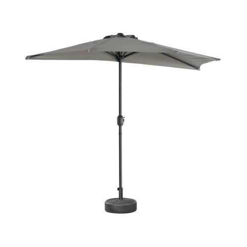 Demi-parasol De Balcon D.250cm  – Calvi – Droit. Mât Central En Aluminium Avec Manivelle
