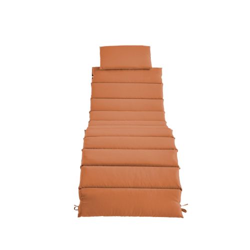 Lot De 2 Bains De Soleil En Bois D'acacia Laure Avec Coussin Terracotta En Polyester. 184 X 55 X