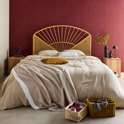 Plaid Sherpa Et Gaze De Coton 130 X 170 Cm Galet. Alix. Bi-matière