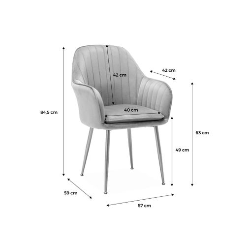Lot De 4 Fauteuils En Bouclette Et Pieds En Métal Noir Mat. Shella L 57 X P 59 X H 84.5