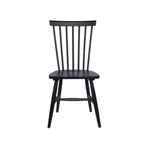 Lot De 4 Chaises Noires à Barreaux En Bois D'hévéa. Romie. L 50.8 X P 44.2 X H 90cm