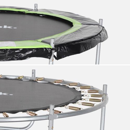 Trampoline Rond D. 180cm Vert Avec Son Filet De Protection - Cassiopée - Trampoline De Jardin 2m-