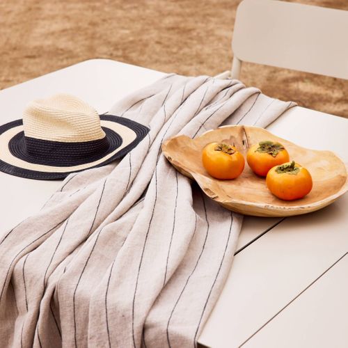 Table De Jardin Extensible Aluminium + 8 Assises Beige. 8 Fauteuils Textilène. 210/300 X 100 X 75.5