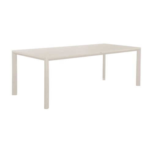 Table De Jardin Aluminium Et 2 Bancs Beige. 8 Places. 200 X 40 X 45 Cm
