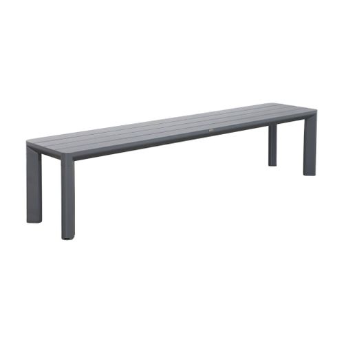 Table De Jardin Aluminium Et 2 Bancs Anthracite. 8 Places. 200 X 40 X 45 Cm