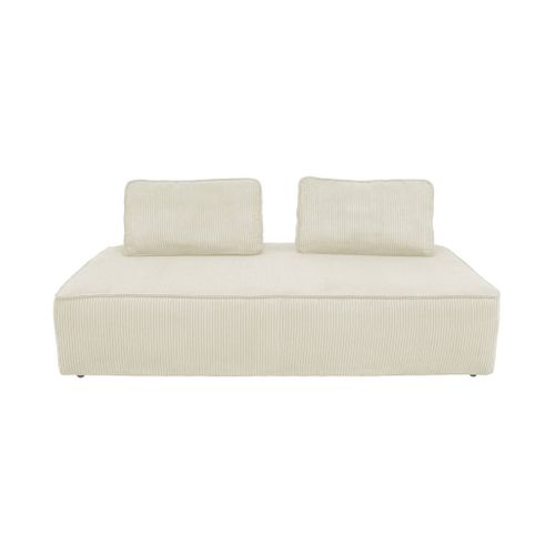 Lot De 2 Chauffeuses Lao 2 Places Pour Canapé Modulable Velours Côtelé Crème. L 180 X P 90 X H 78cm