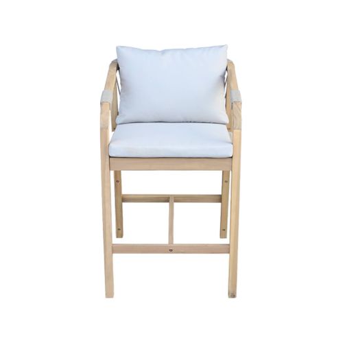 Lot De 2 Fauteuils De Jardin Bois D'acacia Et Corde Zahara Naturel Et Beige 68 X 58 X 95 Cm