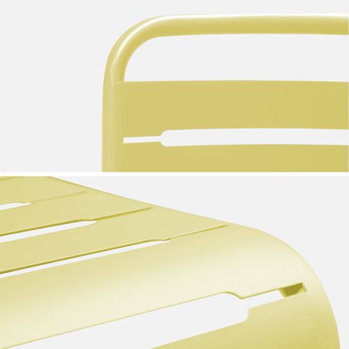 Table De Jardin Pliante Métal + 6 Assises 2 Fauteuils 4 Chaises. Amelia. Jaune. 141.2 X 80 X 72.5cm