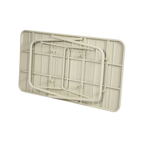 Table De Jardin Pliante Métal + 6 Assises. Amelia. Beige. 141.2 X 80 X 72.5cm