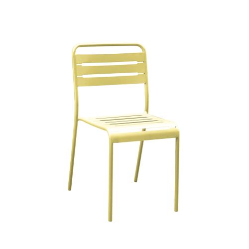 Table De Jardin Métal + 6 Assises Jaune. Acier Traitement Anti Rouille