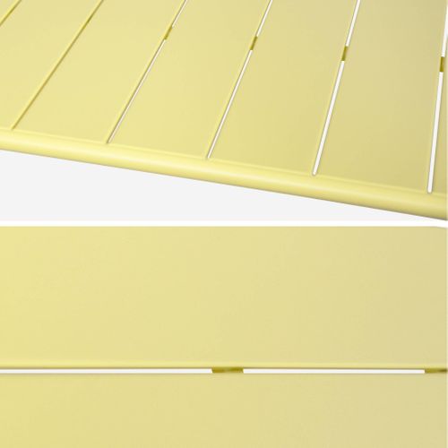 Table De Jardin Métal + 6 Assises Jaune Amélia