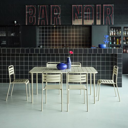 Table De Jardin Métal + 6 Assises Beige Amélia