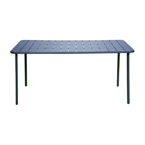 Table De Jardin Métal + 6 Assises Bleu Marine Amélia