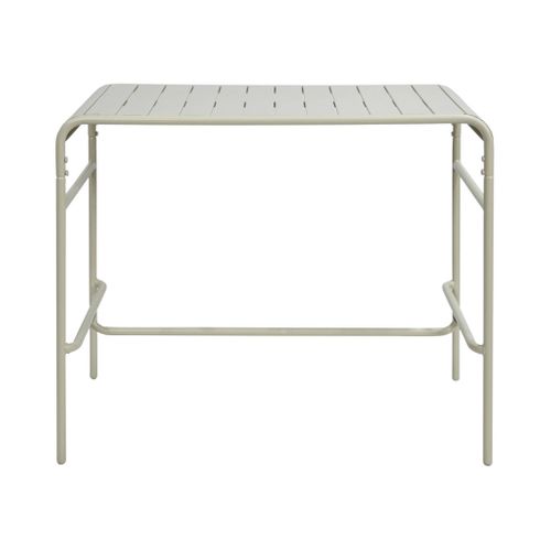 Table Haute De Jardin Acier + 4 Assises Amelia Beige. 4 Chaises Hautes En Acier. 120 X 70cm X 95cm