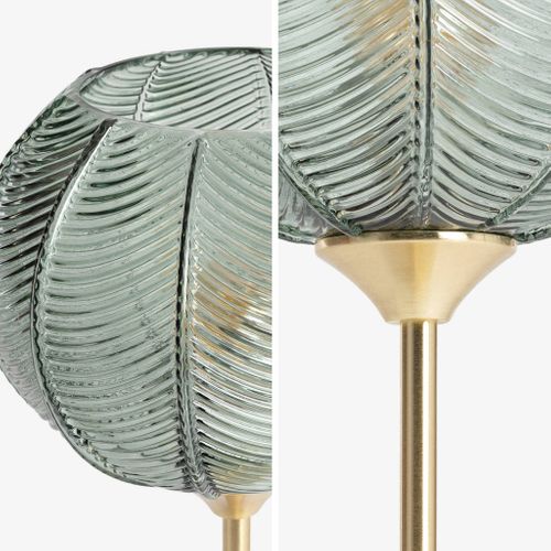 Lampe à Poser Métal Et Verre Effet Cristal Basile Vert Ø 20cm