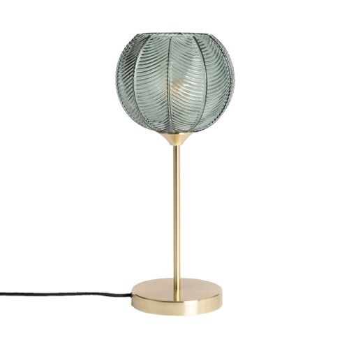 Lampe à Poser Métal Et Verre Effet Cristal Basile Vert Ø 20cm