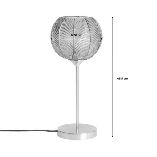 Lampe à Poser Métal Et Verre Effet Cristal Basile Vert Ø 20cm