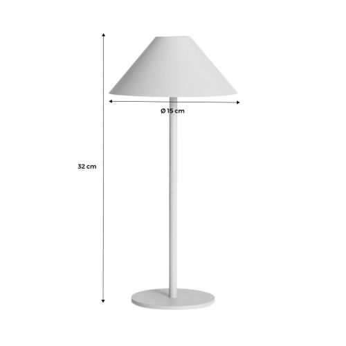 Lampe à Poser Intérieur/extérieur LED Sans Fil Rechargeable Adam Noir H 135cm Ø 19cm