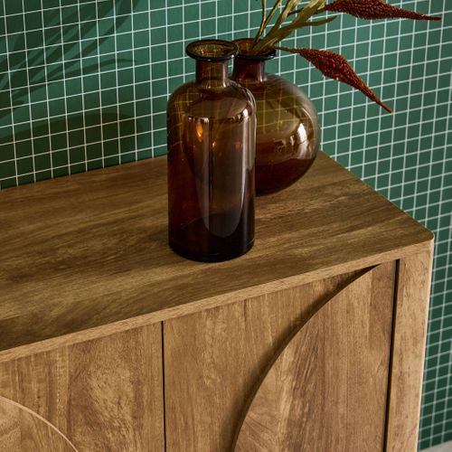 Buffet Exotique Décor Bois De Manguier 2 Portes 80cm Pondi