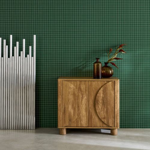 Buffet Exotique Décor Bois De Manguier 2 Portes 80cm Pondi