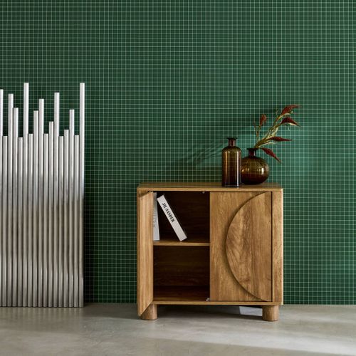 Buffet Exotique Décor Bois De Manguier 2 Portes 80cm Pondi