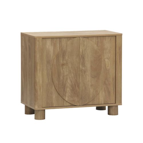Buffet Exotique Décor Bois De Manguier 2 Portes 80cm Pondi