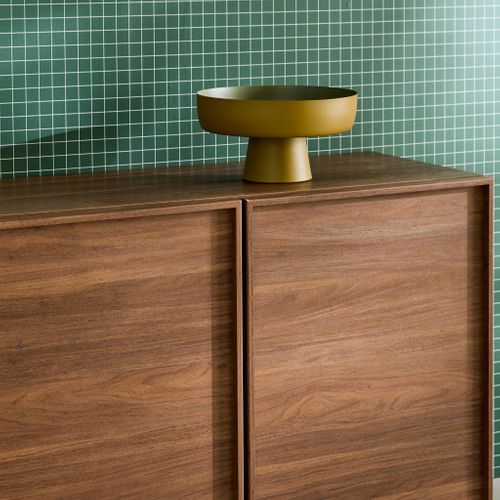 Buffet Effet Bois 3 Portes Noyer L 160 X P 43 X H 75cm - Kuba