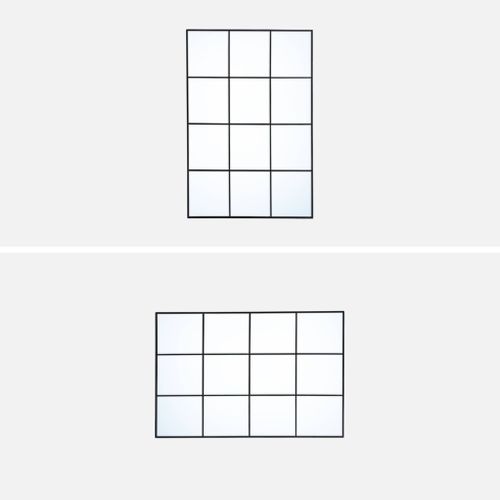 Miroir Rectangulaire Industriel Acier Noir - 80 X 120 X 2.5 Cm - Terry