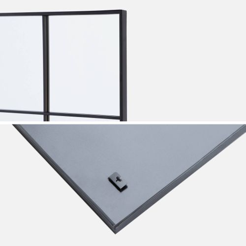 Miroir Rectangulaire Industriel Acier Noir - 80 X 120 X 2.5 Cm - Terry