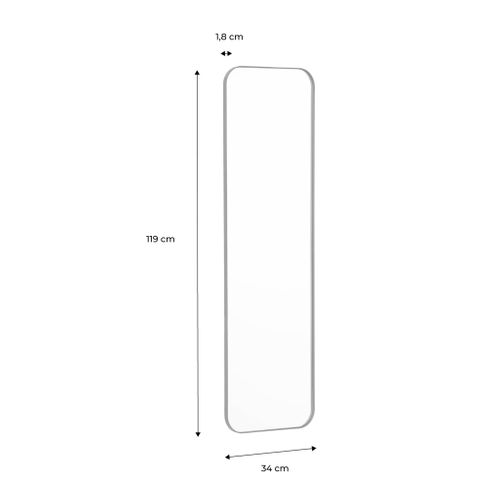 Miroir Rectangulaire Acier Noir 34 X 119 X 1.8 Cm - Harold