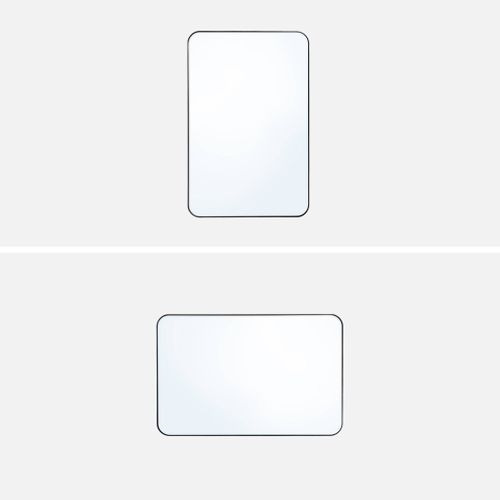 Miroir Rectangulaire Acier Noir 60 X 90 X 1.8 Cm - Harold