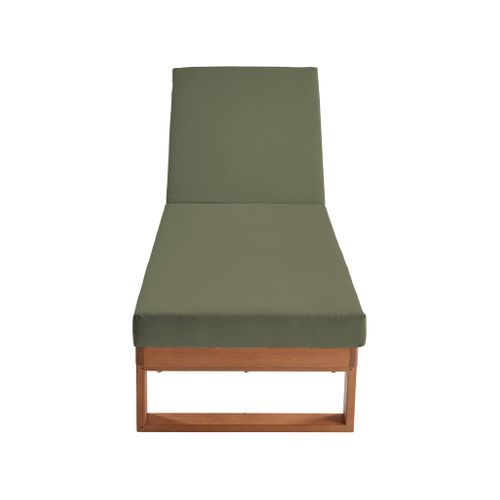 Lot De 2 Bains De Soleil Bois D'eucalyptus Pamplona Multi Positions Toile En Polyester Kaki