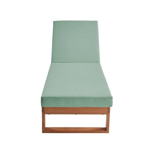 Lot De 2 Bains De Soleil Bois D'eucalyptus Pamplona Multi Positions Toile En Polyester Vert De Gris