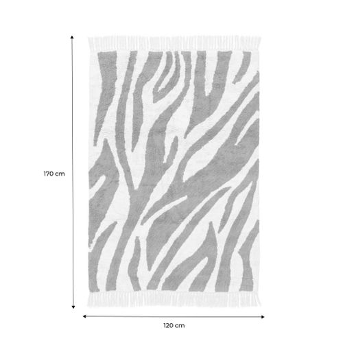 Tapis Intérieur Coton Motif Zébré Brique Avec Franges Josh 120x170cm